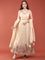 Cream Tissue Floral Embroidered Anarkali Set