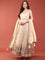 Cream Tissue Floral Embroidered Anarkali Set
