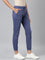 Women Solid Cotton Jeans Blue Cuffed Joggers