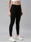 Black Drop Needle Fabric Rib Leggings