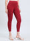 Bright Red Cotton Stretch Cropped Leggings
