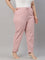 Women Solid Light Pink Mid Rise Linen Pencil Pants