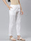 Women Solid White Cotton Pencil Pant