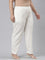 Women Solid Cream Comfort Fit Cotton Pants