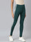 Women Green Cotton Side Stripe Active Leggings