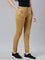 Women Solid Cotton Mustard Cuffed Joggers