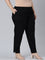 Women Solid Black Cotton Pencil Pant