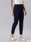 Women Solid Navy Cotton Pencil Pant