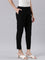 Women Solid Black Cotton Pencil Pant