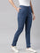 Women Solid Blue Denim Pencil Pants