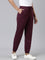 Women Solid Dark Purple Mid Rise Cotton Casual Joggers