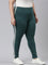 Women Green Cotton Side Stripe Active Leggings