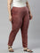 Women Solid Dark Rust Mid Rise Corduroy Jeggings