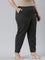 Women Stripes Black Linen Mid Rise Slim Fit Pencil Pants