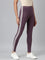 Women Purple Cotton Side Stripe Active Leggings