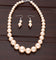 Designer Creamy Graduation Pearl Mala Set