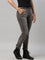 Women Solid Silver Grey Mid Rise Corduroy Treggings