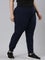 Women Solid Cotton Navy Cuffed Joggers