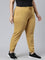 Women Solid Cotton Mustard Cuffed Joggers