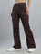Dark Wine Suede Bell Bottom