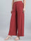 Red Woven Viscose Printed Palazzo