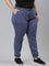 Women Solid Cotton Jeans Blue Cuffed Joggers