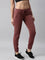 Women Solid Cotton Dark Rust Cuffed Joggers