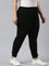 Women Solid Cotton Black Cuffed Joggers