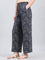 Navy Viscose Printed Palazzo
