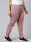 Women Solid Cotton Dusty Pink Cuffed Joggers