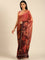 Gold & Maroon Floral Printed Jimmy Tissue Saree With Swarovski Embroidery
