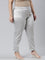 Women Solid Silver Mid Rise Shiny Pants