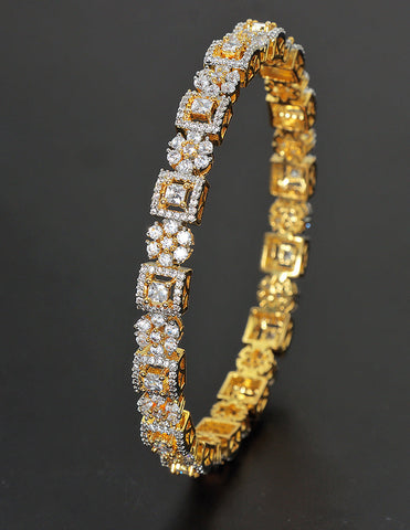 Zirconia Floral Stone Kada Bangle