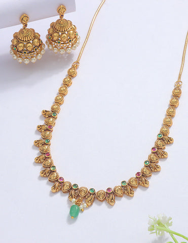 Designer Kempu Necklace Set