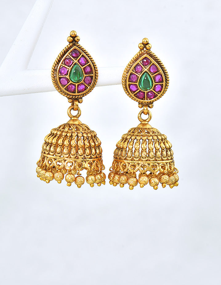 Gold Jhumka Myntra Jhumka Jhumka Earrings Feather Earrings Myntra