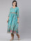 Neeru's Blue Straight Casual Floral Dress