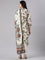 L Beige Slub Rayon Printed Three Piece Set