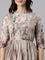 Beige Silk Printed Long Frock