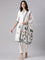 Cream Slub Cotton Printed Three Piece Set