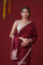 Crimson Maroon Modal Satin Saree With Embroidery