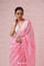 Flamingo Pink Organza Saree With Embroidery Border