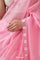 Flamingo Pink Organza Saree With Embroidery Border