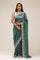 Bottle Green Handcrafted Organza Saree