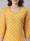 Mustard muslin printed three piece set