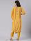 Mustard muslin printed three piece set