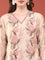 Beige Modal Silk Floral Digital Print Three Piece Set