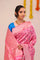 Flamingo Pink Peaocok Banarasi Silk Saree