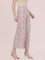 White Woven Viscose Printed Palazzo