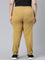 Women Solid Cotton Mustard Cuffed Joggers