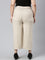 Women Solid Light Beige Linen Mid Rise Culottes